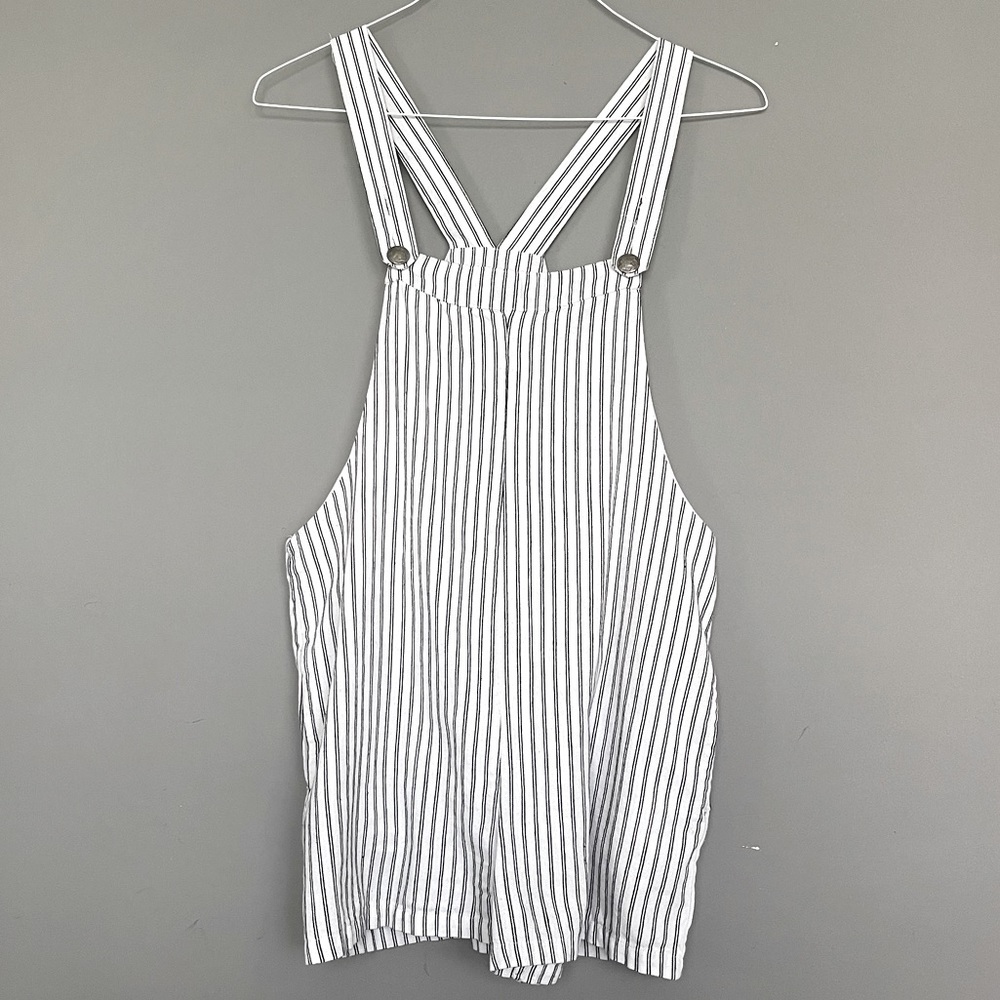 ONE OF A KIND Striped Overalls with Buffalo Nickel Buttons shirts